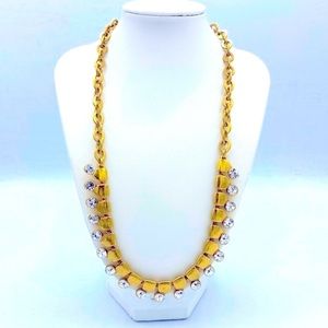 J.Crew Gold Tone Links With Rhinestones Collar Necklace In Like New Condition